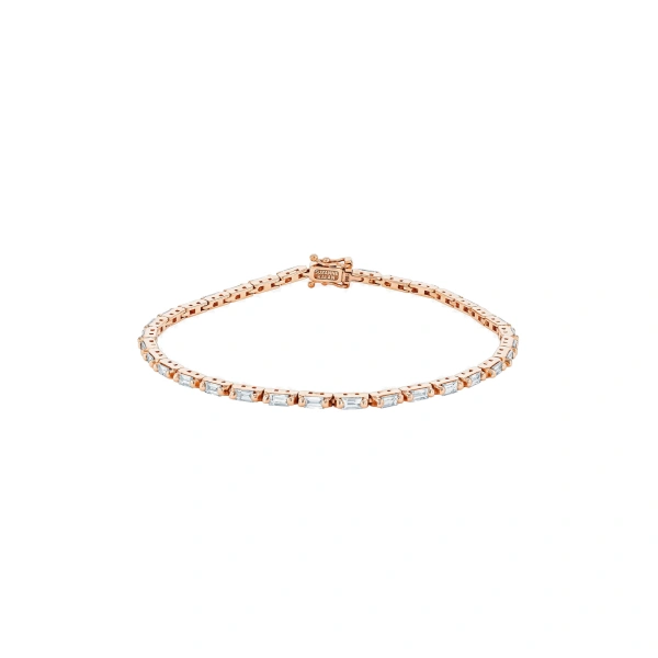 Suzanne Kalan Linear Diamond Tennis Bracelet in 18K Rose Gold | Fine Bracelets | Coveti