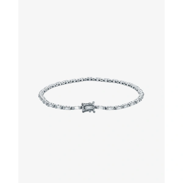 Suzanne Kalan Linear Diamond Tennis Bracelet in 18K White Gold | Fine Bracelets | Coveti