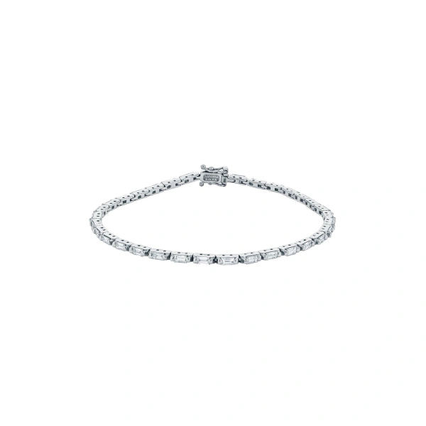 Suzanne Kalan Linear Diamond Tennis Bracelet in 18K White Gold | Fine Bracelets | Coveti