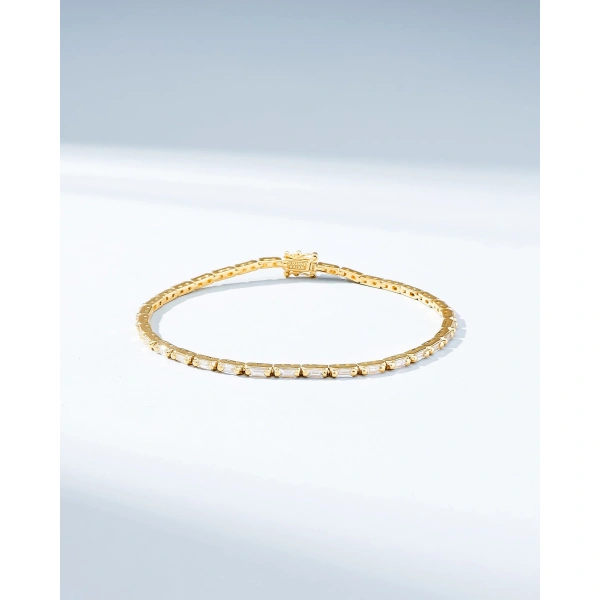 Suzanne Kalan Linear Diamond Tennis Bracelet in 18K Yellow Gold | Fine Bracelets | Coveti