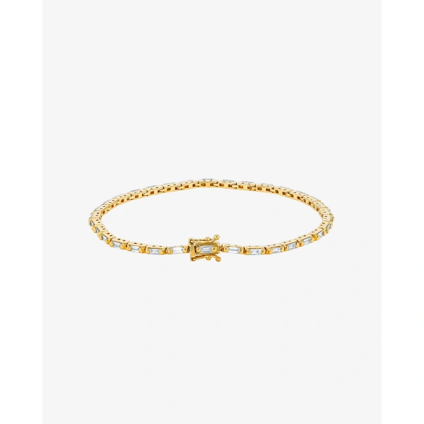 Suzanne Kalan Linear Diamond Tennis Bracelet in 18K Yellow Gold | Fine Bracelets | Coveti