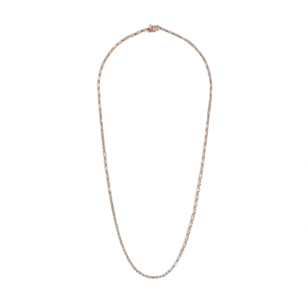 Suzanne Kalan Linear Full Tennis Necklace in 18K Rose Gold | Fine Necklaces | Coveti