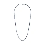 Suzanne Kalan Linear Full Tennis Necklace in 18K White Gold, Dark Blue Sapphire | Fine Necklaces | Coveti