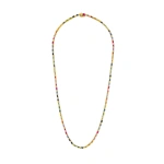 Suzanne Kalan Linear Full Tennis Necklace in 18K Yellow Gold, Rainbow Sapphire | Fine Necklaces | Coveti