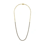 Suzanne Kalan Linear Half Black Sapphire Tennis Necklace in 18K Yellow Gold | Fine Necklaces | Coveti