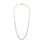 Suzanne Kalan Linear Half Tennis Necklace in 18K Yellow Gold, Rainbow Sapphire | Fine Necklaces | Coveti