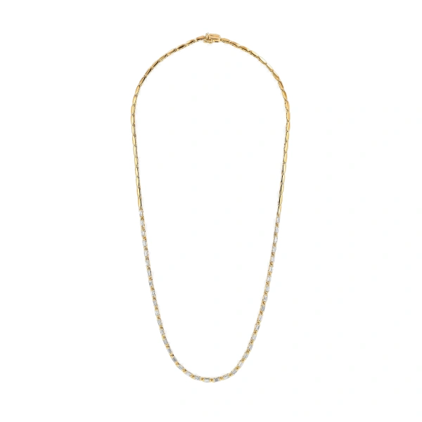 Suzanne Kalan Linear Half Tennis Necklace in 18K Yellow Gold | Fine Necklaces | Coveti