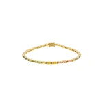 Suzanne Kalan Linear Tennis Bracelet in 18K Yellow Gold, Pastel Sapphire | Fine Bracelets | Coveti