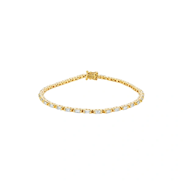 Suzanne Kalan Linear Tennis Bracelet in 18K Yellow Gold | Fine Bracelets | Coveti