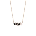 Suzanne Kalan Nadima Black Ombre Midi Bar Pendant in 14K Rose Gold | Fine Necklaces | Coveti