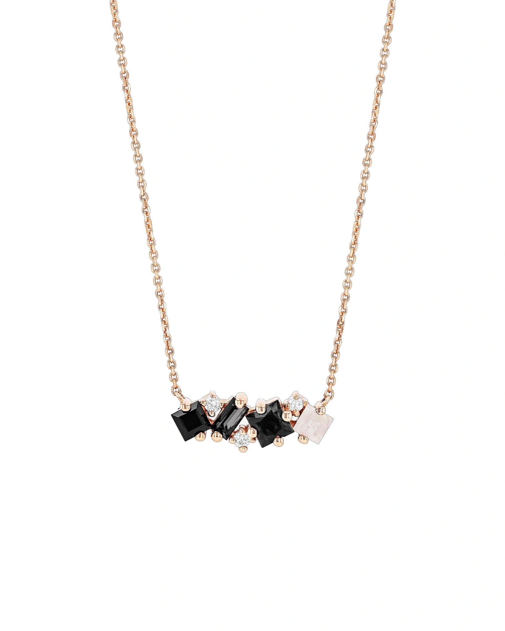 Suzanne Kalan Nadima Black Ombre Midi Bar Pendant in 14K Rose Gold Suzanne Kalan Nadima Black Ombre Midi Bar Pendant in 14K Rose Gold | Fine Necklaces | Coveti