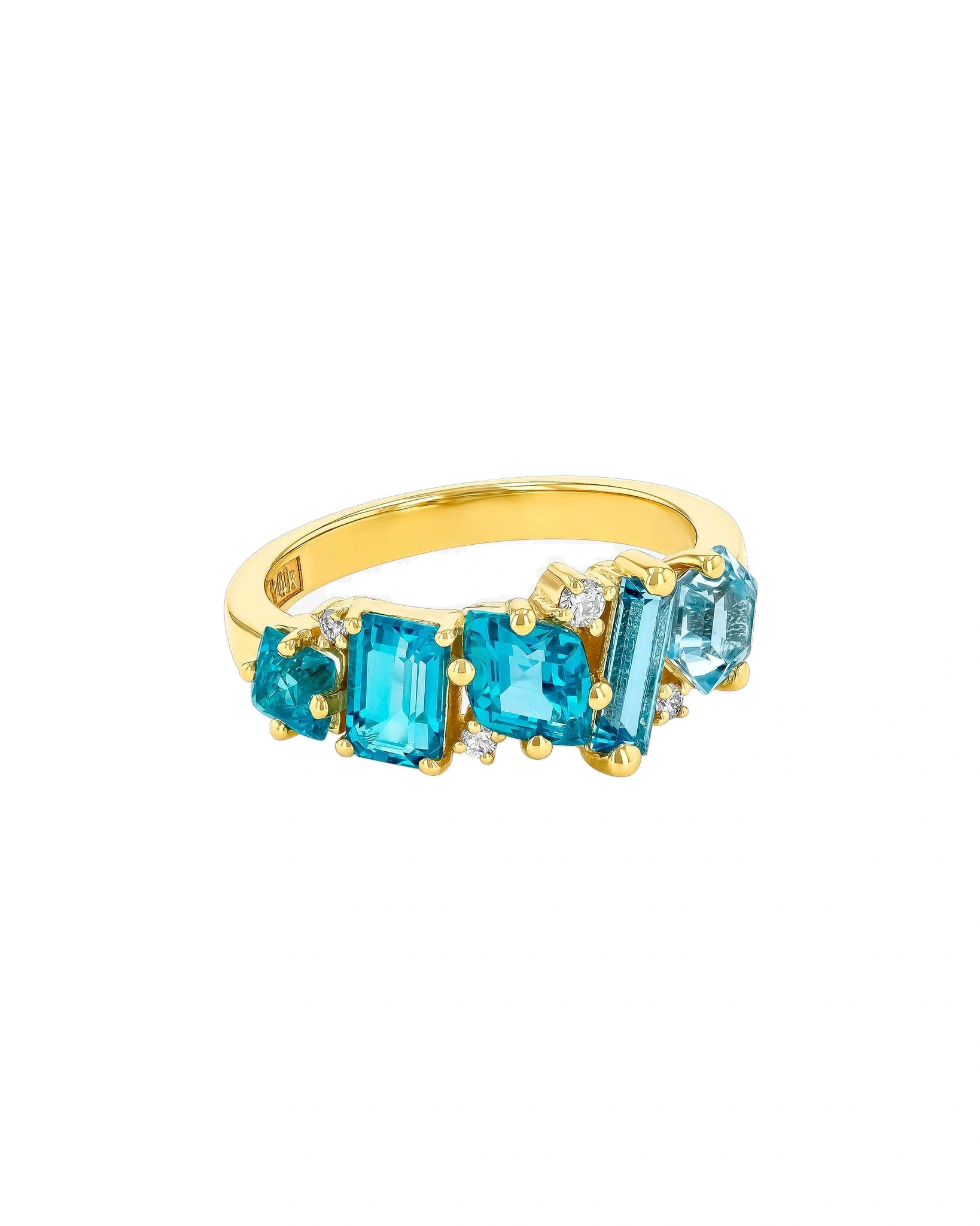 Suzanne Kalan Nadima Blend Aqua Ombre Ring in 14K Yellow Gold Suzanne Kalan Nadima Blend Aqua Ombre Ring in 14K Yellow Gold | Fine Rings | Coveti