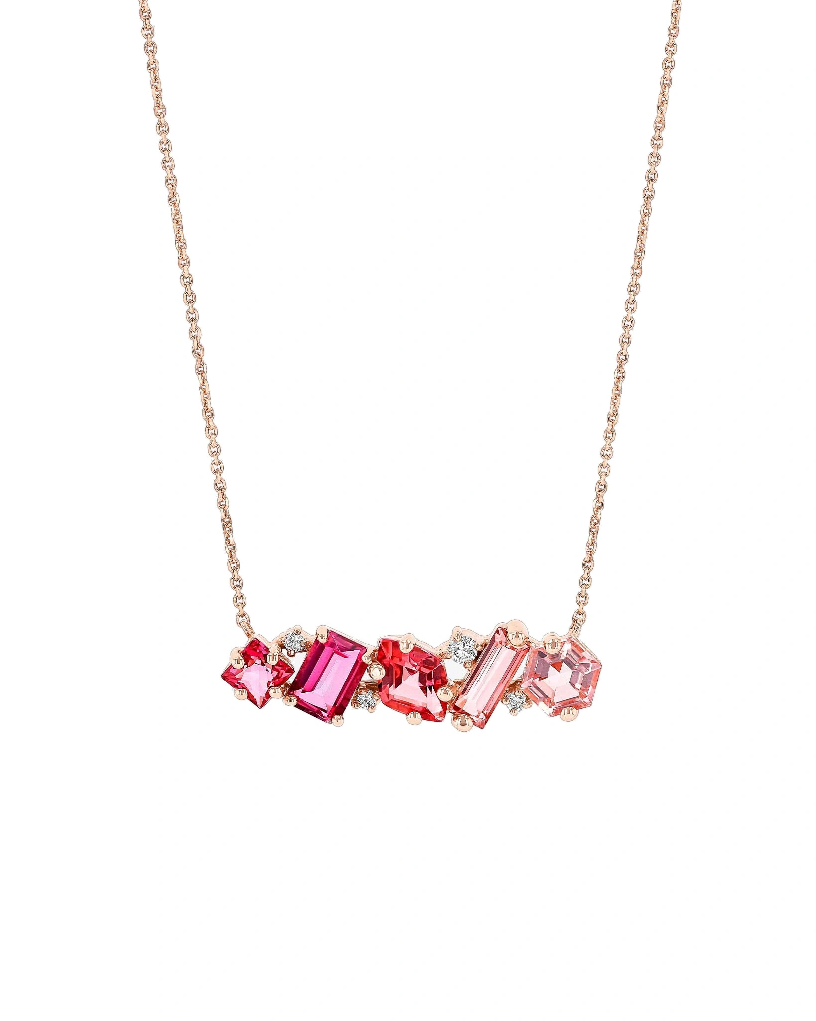 Suzanne Kalan Nadima Blend Bar Pendant in 14K Rose Gold, Red Ombre Suzanne Kalan Nadima Blend Bar Pendant in 14K Rose Gold, Red Ombre | Fine Necklaces | Coveti