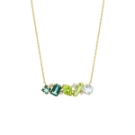 Suzanne Kalan Nadima Blend Bar Pendant in 14K Yellow Gold, Green Ombre | Fine Necklaces | Coveti