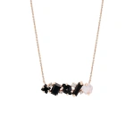 Suzanne Kalan Nadima Blend Black Ombre Bar Pendant in 14K Rose Gold | Fine Necklaces | Coveti