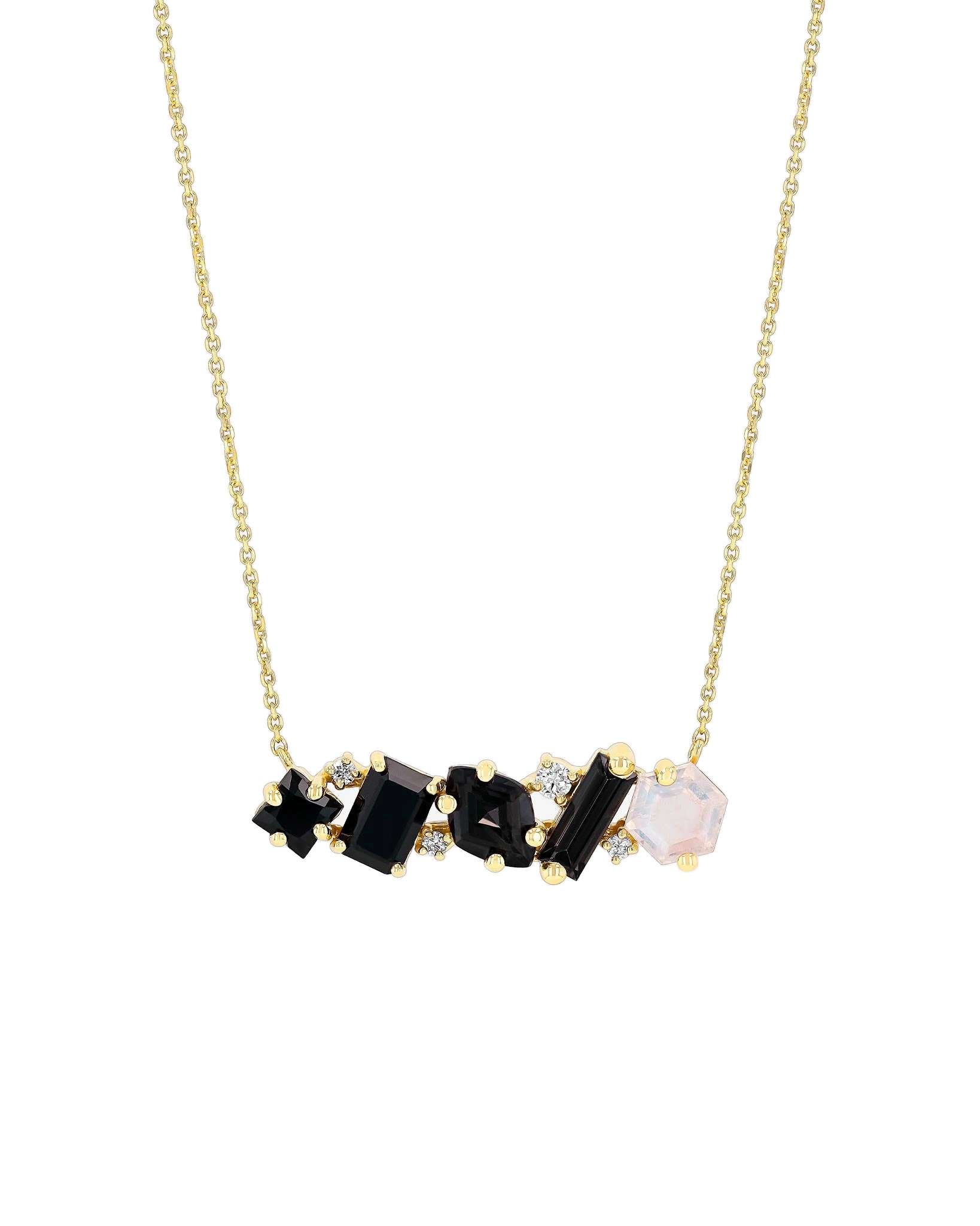 Suzanne Kalan Nadima Blend Black Ombre Bar Pendant in 14K Yellow Gold Suzanne Kalan Nadima Blend Black Ombre Bar Pendant in 14K Yellow Gold | Fine Necklaces | Coveti