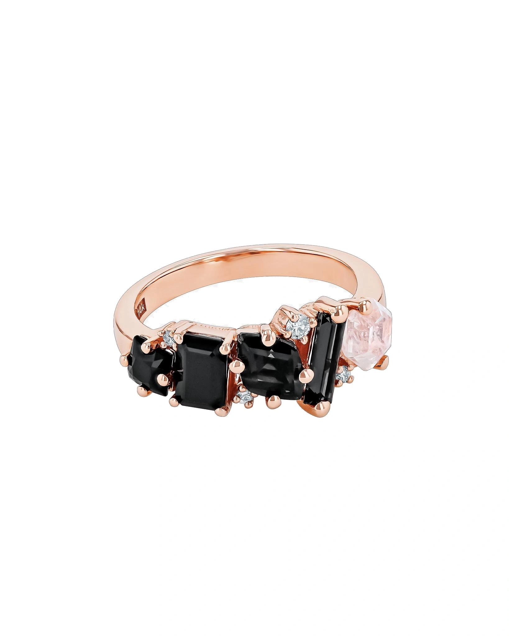 Suzanne Kalan Nadima Blend Black Ombre Ring in 14K Rose Gold Suzanne Kalan Nadima Blend Black Ombre Ring in 14K Rose Gold | Fine Rings | Coveti