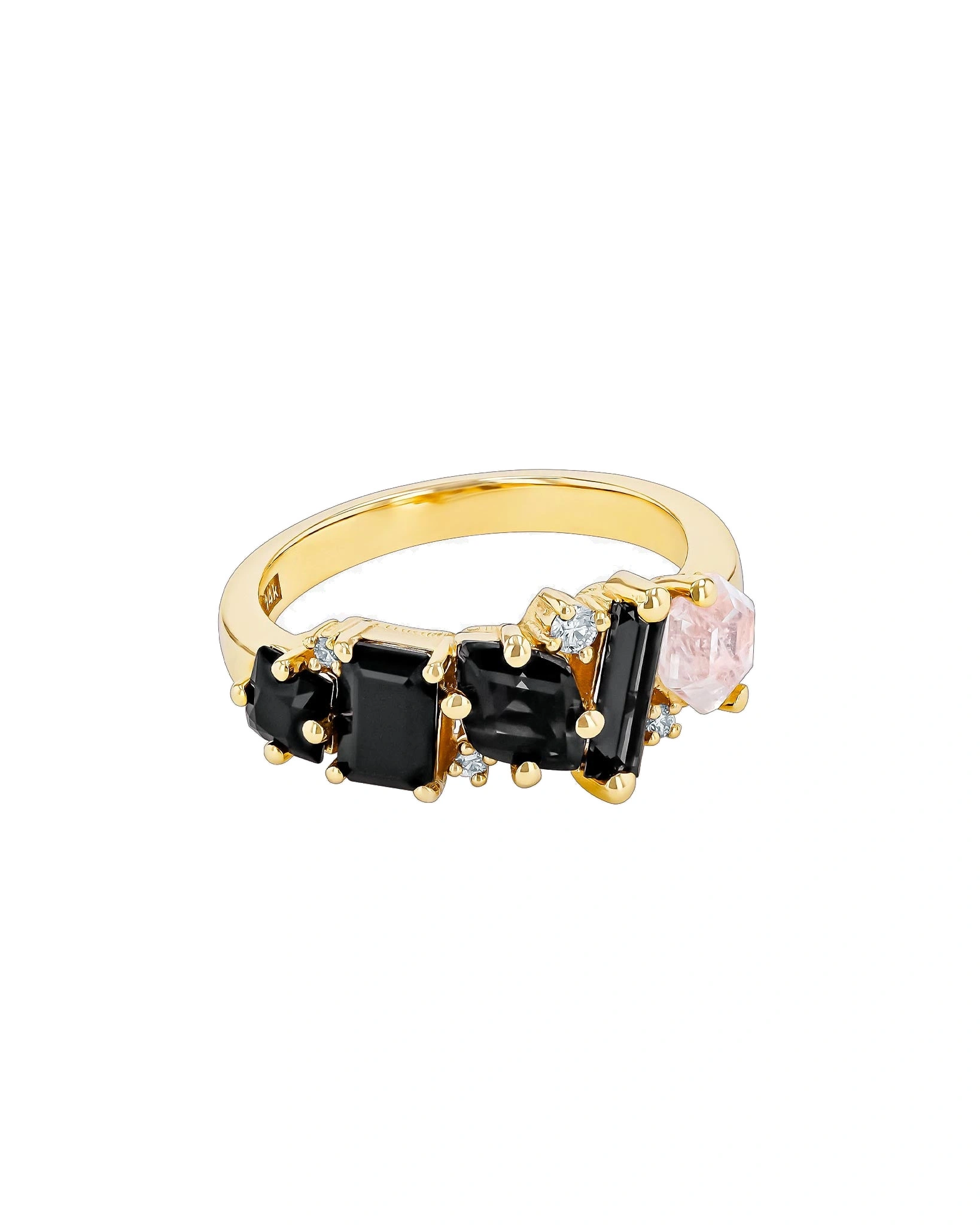 Suzanne Kalan Nadima Blend Black Ombre Ring in 14K Yellow Gold Suzanne Kalan Nadima Blend Black Ombre Ring in 14K Yellow Gold | Fine Rings | Coveti