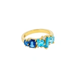 Suzanne Kalan Nadima Blend Blue Ombre Ring in 14K Yellow Gold | Fine Rings | Coveti