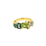 Suzanne Kalan Nadima Blend Green Ombre Ring in 14K Yellow Gold | Fine Rings | Coveti