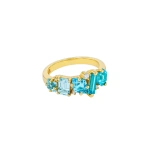 Suzanne Kalan Nadima Blend Light Blue Ombre Ring in 14K Yellow Gold | Fine Rings | Coveti