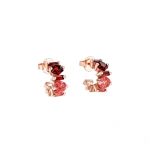 Suzanne Kalan Nadima Blend Mini Hoops in 14K Rose Gold, Red Ombre | Fine Earrings | Coveti