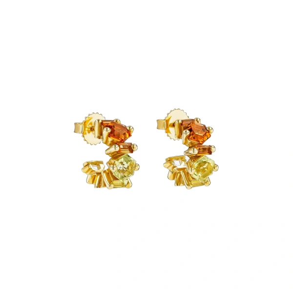Nadima Blend Mini Hoops in 14K Yellow Gold, Yellow Ombre