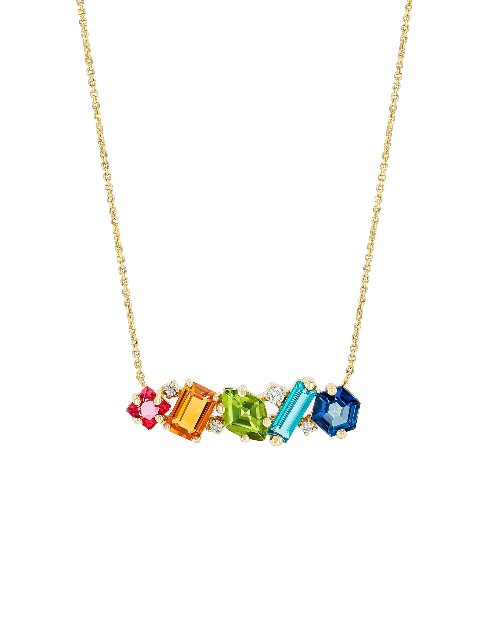 Suzanne Kalan Nadima Blend Rainbow Bar Pendant in 14K Yellow Gold Suzanne Kalan Nadima Blend Rainbow Bar Pendant in 14K Yellow Gold | Fine Necklaces | Coveti