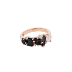 Suzanne Kalan Nadima Blend Ring in 14K Rose Gold, Black Ombre | Fine Rings | Coveti