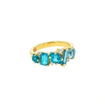 Suzanne Kalan Nadima Blend Ring in 14K Yellow Gold, Aqua Ombre | Fine Rings | Coveti
