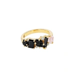 Suzanne Kalan Nadima Blend Ring in 14K Yellow Gold, Black Ombre | Fine Rings | Coveti