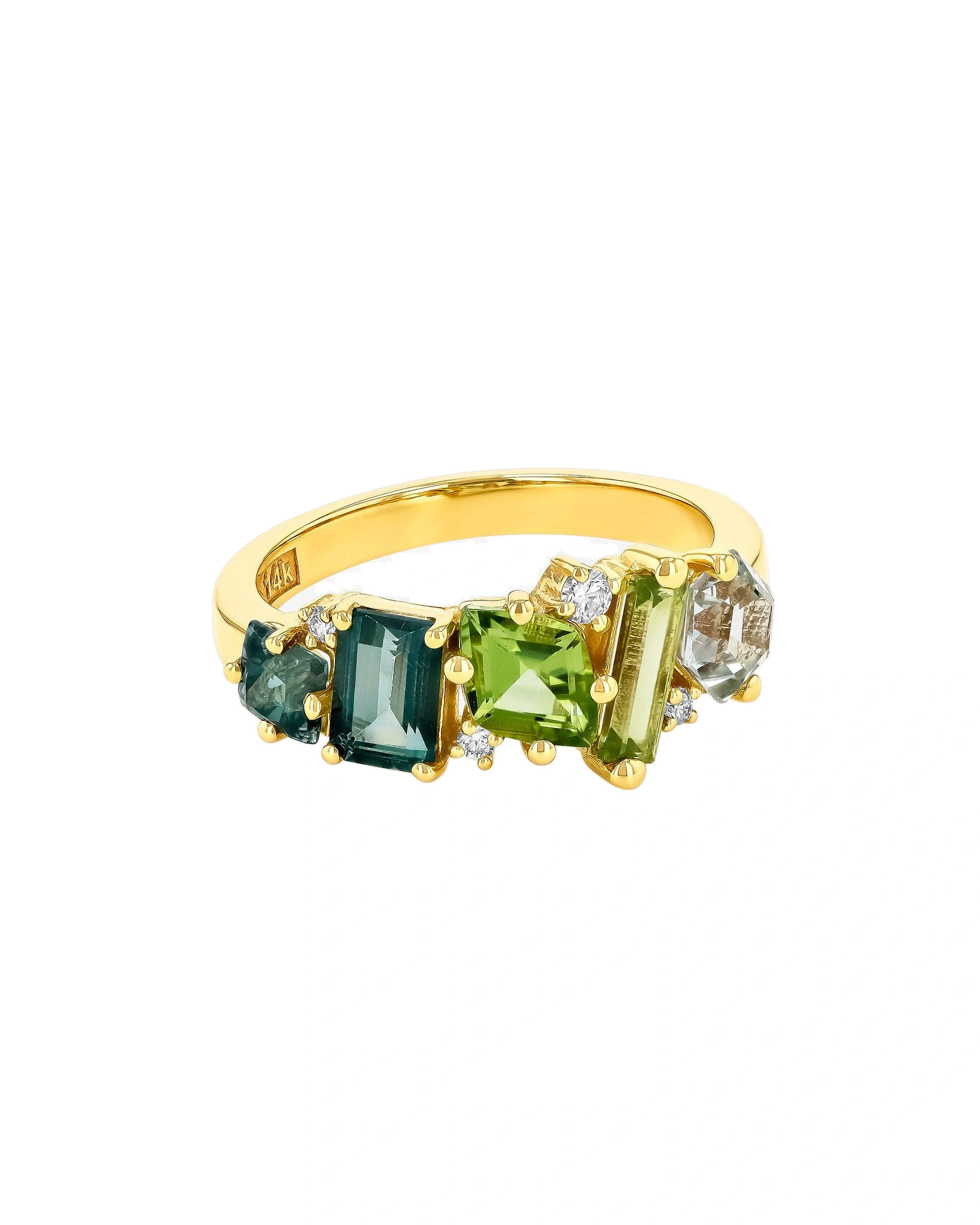 Suzanne Kalan Nadima Blend Ring in 14K Yellow Gold, Green Ombre Suzanne Kalan Nadima Blend Ring in 14K Yellow Gold, Green Ombre | Fine Rings | Coveti