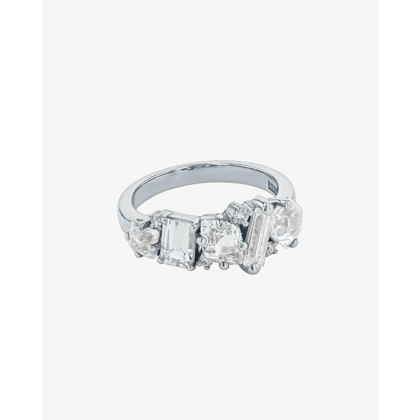 Suzanne Kalan Nadima Blend White Topaz Ring in 14K Yellow Gold | Fine Rings | Coveti