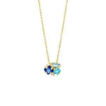 Suzanne Kalan Nadima Blue Mix Cluster Pendant in 14K Yellow Gold | Fine Necklaces | Coveti