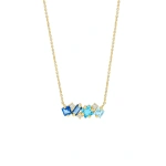 Suzanne Kalan Nadima Blue Ombre Midi Bar Pendant in 14K Yellow Gold | Fine Necklaces | Coveti