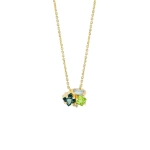 Suzanne Kalan Nadima Green Mix Cluster Pendant in 14K Yellow Gold | Fine Necklaces | Coveti