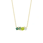Suzanne Kalan Nadima Green Ombre Midi Bar Pendant in 14K Yellow Gold | Fine Necklaces | Coveti