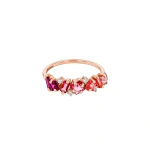 Suzanne Kalan Nadima Half Band Ring in 14K Rose Gold, Red Ombre | Fine Rings | Coveti