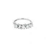 Suzanne Kalan Nadima Half Band Ring in 14K White Gold, White Topaz | Fine Rings | Coveti