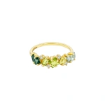 Suzanne Kalan Nadima Half Band Ring in 14K Yellow Gold, Green Ombre | Fine Rings | Coveti
