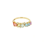 Suzanne Kalan Nadima Half Band Ring in 14K Yellow Gold, Pastel | Fine Rings | Coveti