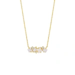 Suzanne Kalan Nadima Midi Bar Pendant in 14K Yellow Gold, Rainbow Moonstone | Fine Necklaces | Coveti