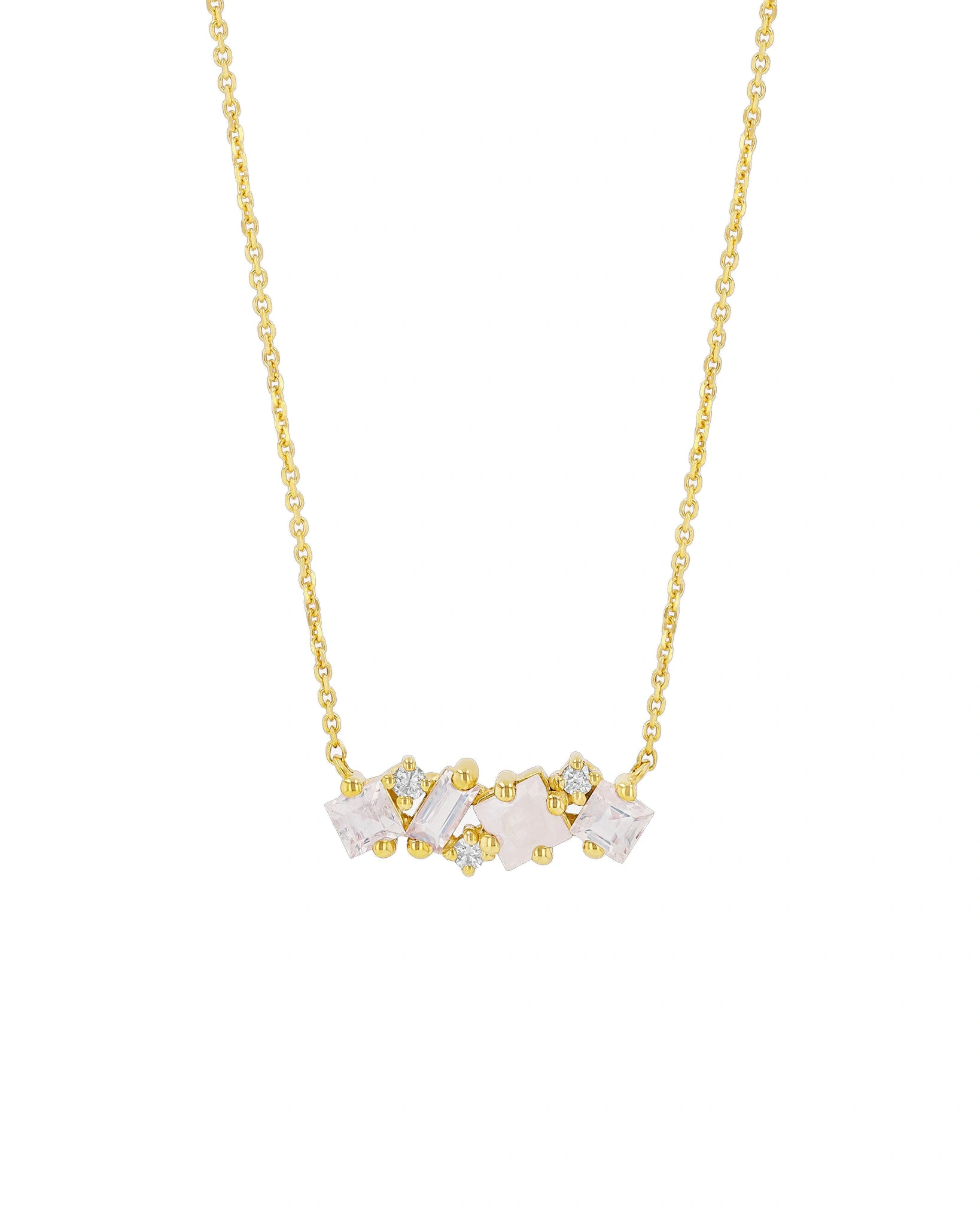 Suzanne Kalan Nadima Midi Bar Pendant in 14K Yellow Gold, Rainbow Moonstone Suzanne Kalan Nadima Midi Bar Pendant in 14K Yellow Gold, Rainbow Moonstone | Fine Necklaces | Coveti