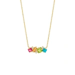Suzanne Kalan Nadima Midi Bar Pendant in 14K Yellow Gold, Rainbow | Fine Necklaces | Coveti