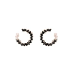 Suzanne Kalan Nadima Midi Spiral Hoops in 14K Rose Gold, Black Ombre | Fine Earrings | Coveti