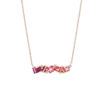 Suzanne Kalan Nadima Milli Bar Pendant in 14K Rose Gold, Red Ombre | Fine Necklaces | Coveti