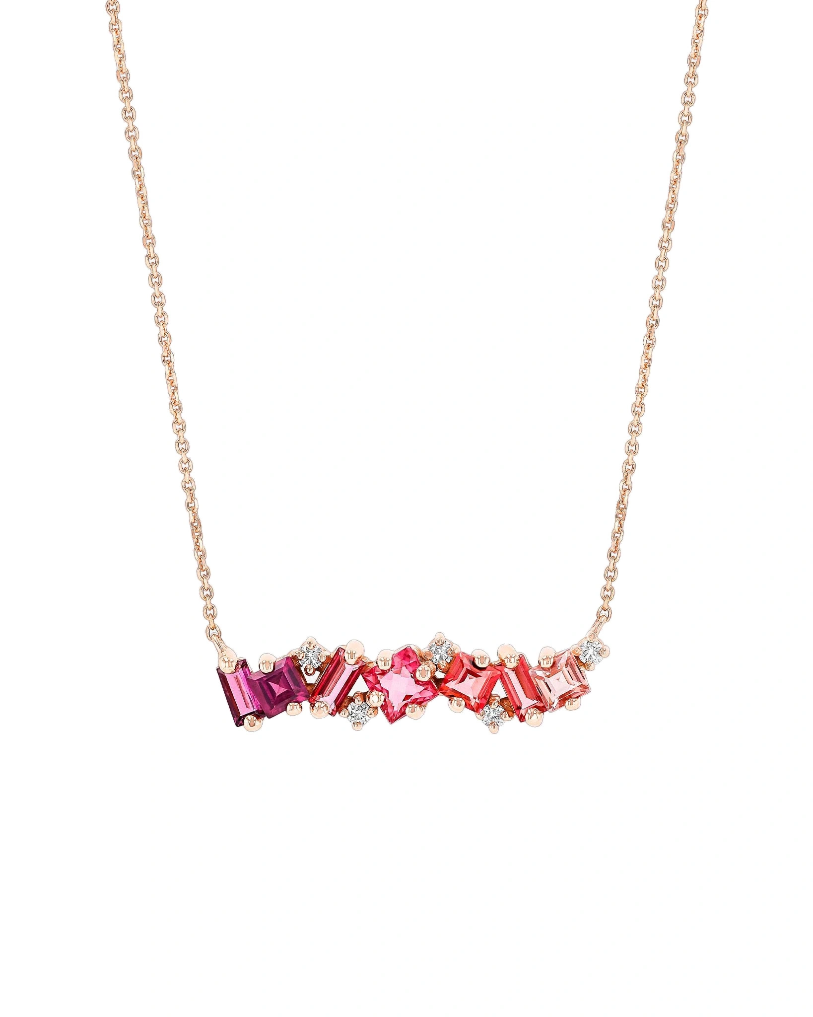 Suzanne Kalan Nadima Milli Bar Pendant in 14K Rose Gold, Red Ombre Suzanne Kalan Nadima Milli Bar Pendant in 14K Rose Gold, Red Ombre | Fine Necklaces | Coveti