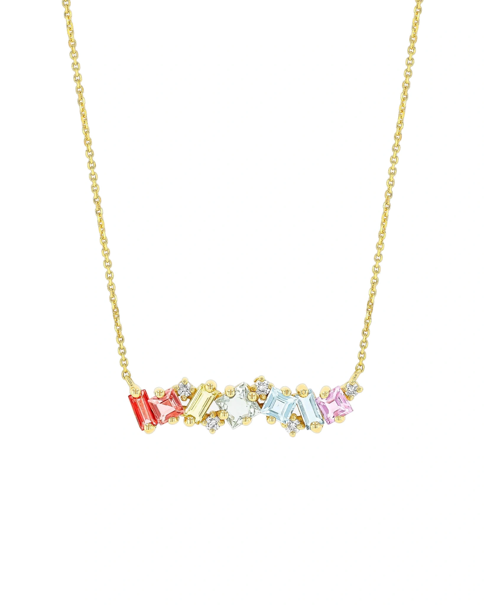 Suzanne Kalan Nadima Milli Bar Pendant in 14K Yellow Gold, Pastel Suzanne Kalan Nadima Milli Bar Pendant in 14K Yellow Gold, Pastel | Fine Necklaces | Coveti