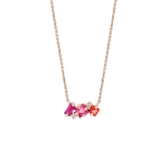 Suzanne Kalan Nadima Mini Bar Pendant in 14K Rose Gold, Red Ombre | Fine Necklaces | Coveti