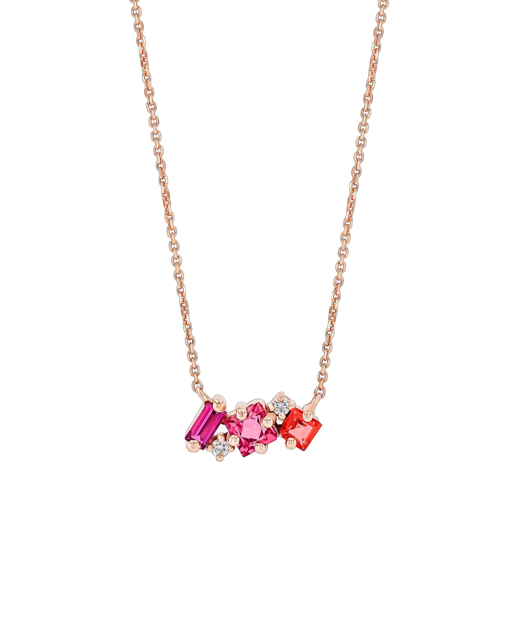 Suzanne Kalan Nadima Mini Bar Pendant in 14K Rose Gold, Red Ombre Suzanne Kalan Nadima Mini Bar Pendant in 14K Rose Gold, Red Ombre | Fine Necklaces | Coveti